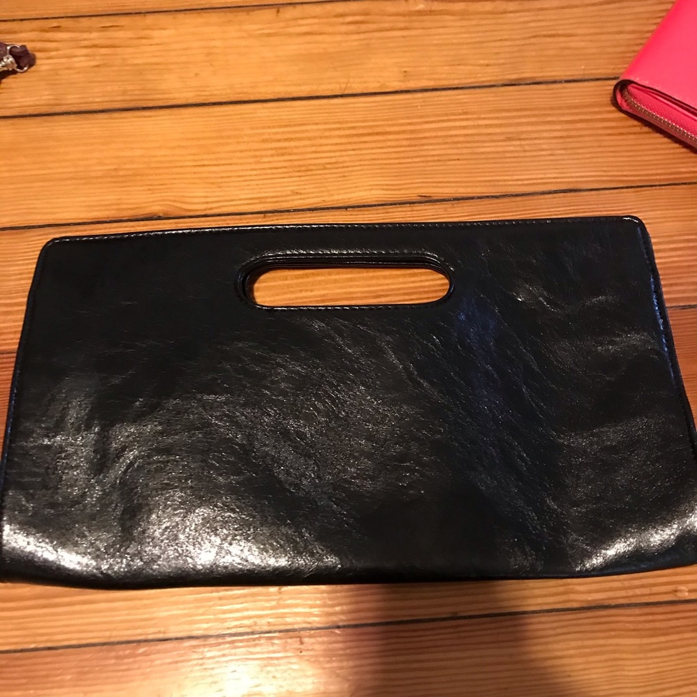 Black Leather Clutch